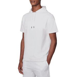 Hugo Boss Mens Short Sleeve Hoodie White French Terry Size M